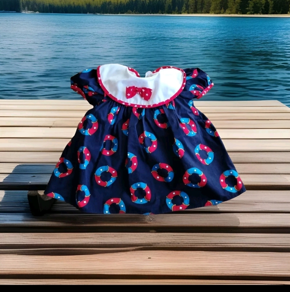 Jill Lynn Dress Buoy Nautical Sundress Summer Dress Beach Dress Size 18m